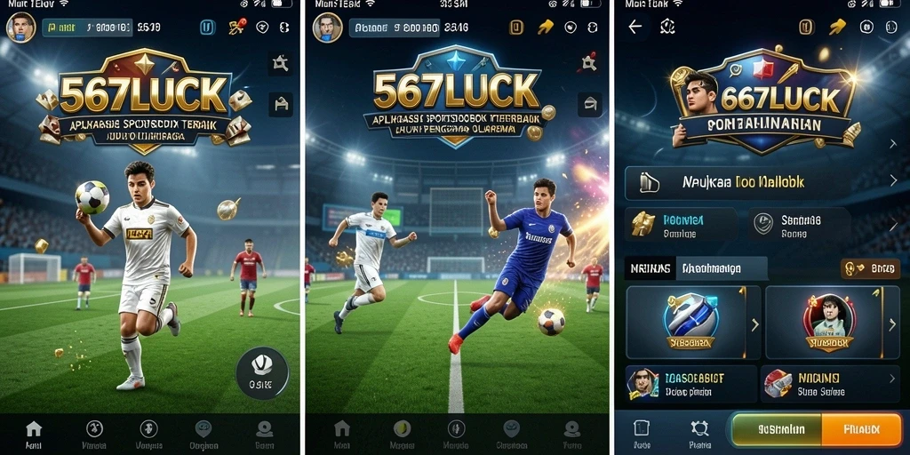 Tampilan utama 567LUCK dengan fitur taruhan olahraga yang menarik.