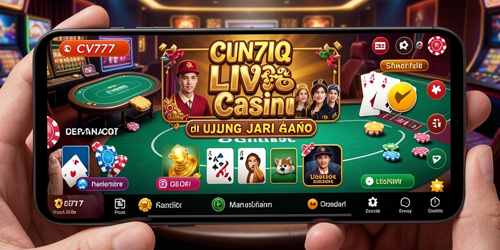 Tampilan menarik gameplay Live Casino CV777 dengan dealer langsung.