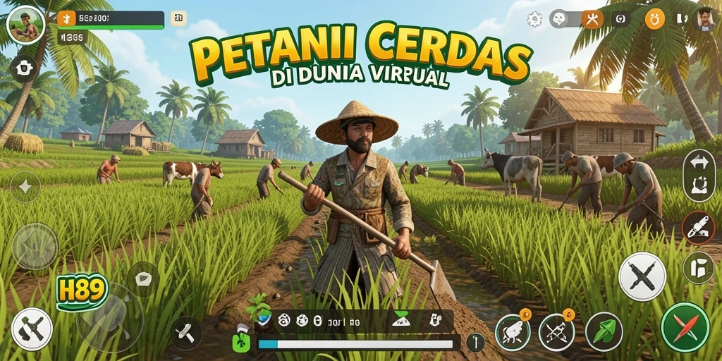 Screenshot gameplay H89 menampilkan aktivitas bertani yang seru dan interaktif.