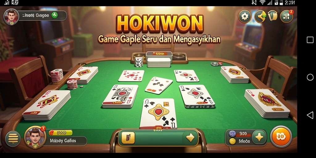 Tampilan gameplay HOKIWON yang mengasyikkan dalam permainan Gaple.
