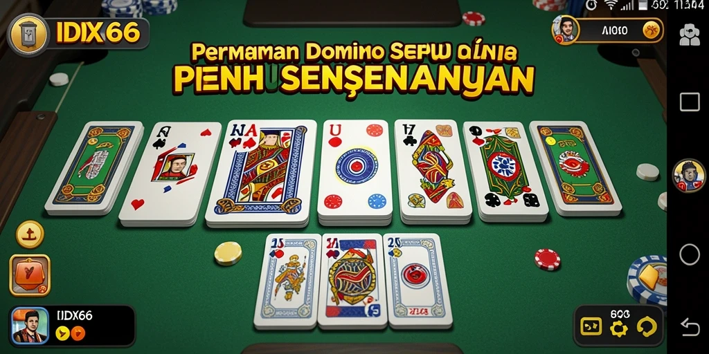 Tampilan dari gameplay Domino di IDX66 yang menarik.