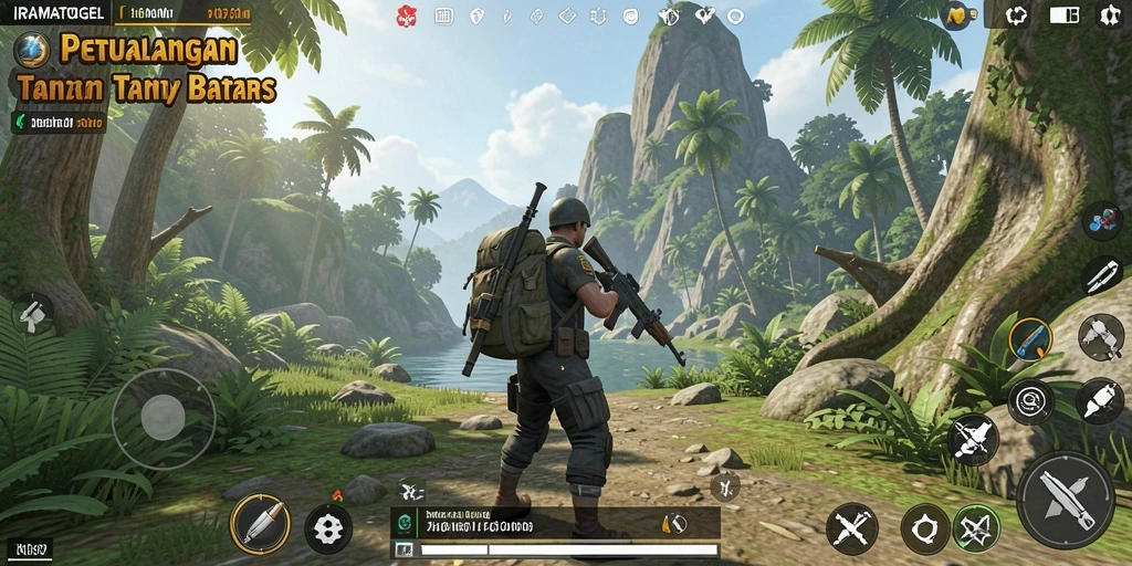 Tampilan gameplay yang menarik dari IRAMATOGEL dalam dunia terbuka