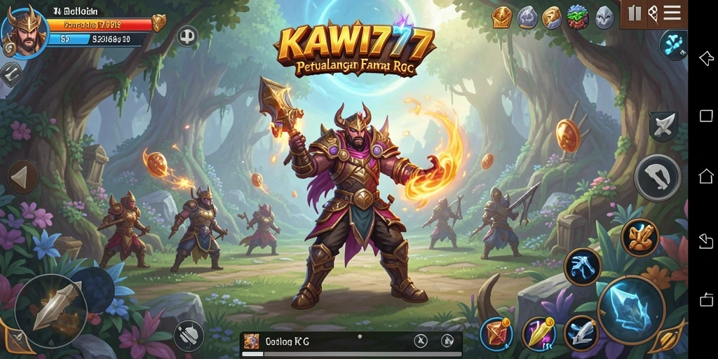 Tampilan gameplay KAWI777 yang penuh aksi dan strategi RPG.