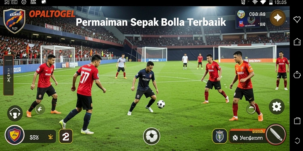 Tampilan gameplay mendebarkan dari OPALTOGEL saat pertandingan sepak bola.