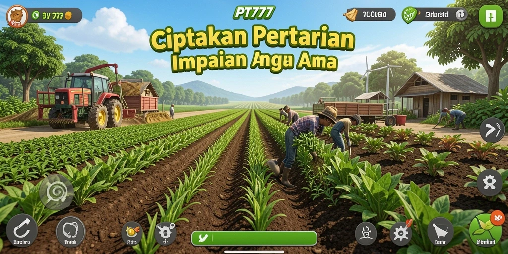 Screenshot gameplay PT777 menunjukkan kegiatan bertani yang menarik.