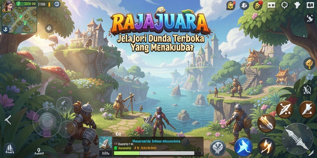 Tampilan bermain RAJAJUARA yang menakjubkan dalam dunia terbuka.