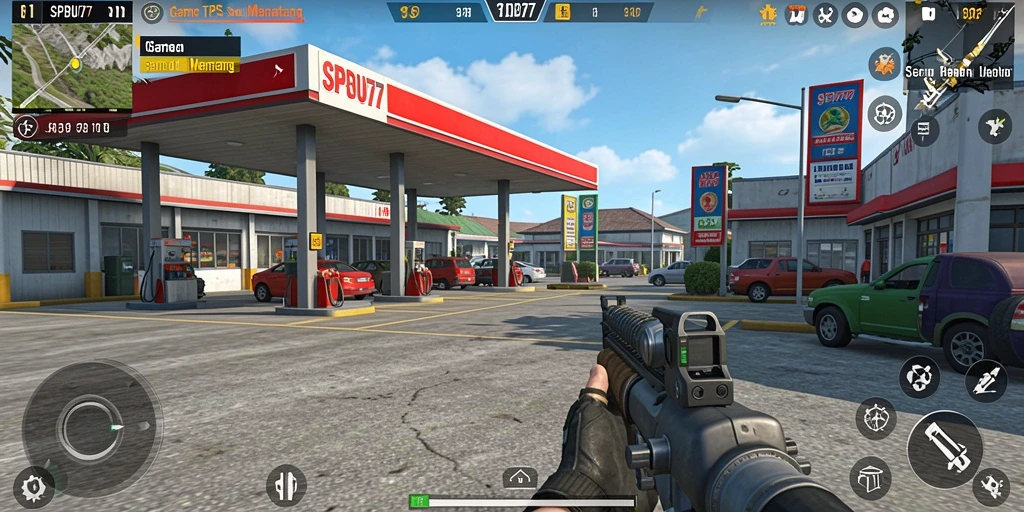 Tangkapan layar SPBU77 menampilkan momen gameplay seru dan penuh aksi di SPBU.