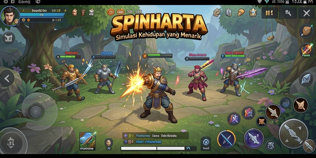 Tampilan menarik dari gameplay <strong>SPINHARTA</strong> yang penuh warna dan detail.