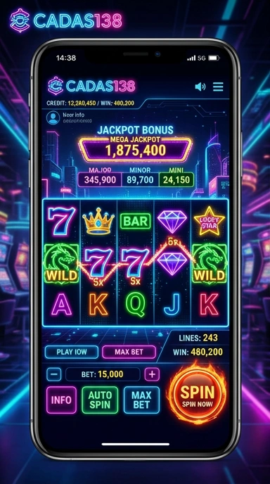 Tampilan utama aplikasi cadas138 yang intuitif.
